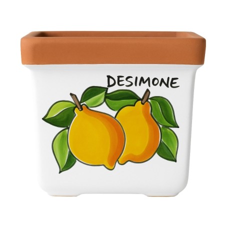 Vaso quadrato porta pianta Folk Limoni Ceramiche De Simone Vaso quadrato porta pianta Folk Limoni Ceramiche De Simone